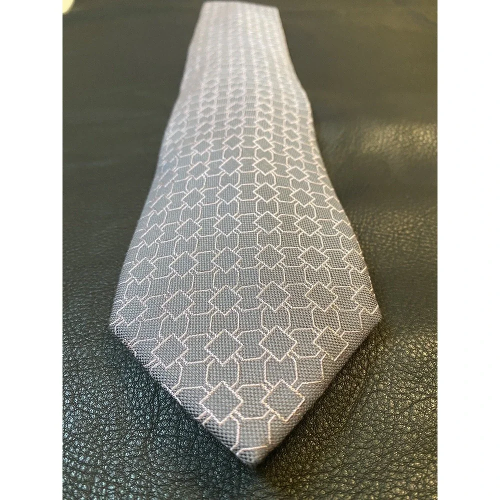 Michael Kors Men's Classic Silk Blend Tie Blue/Pink Geometric 56
